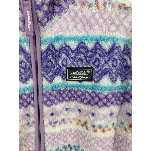 Eddie Bauer Girls Quest Plush Fleece Hooded Jacket Size M - Picture 3 of 10